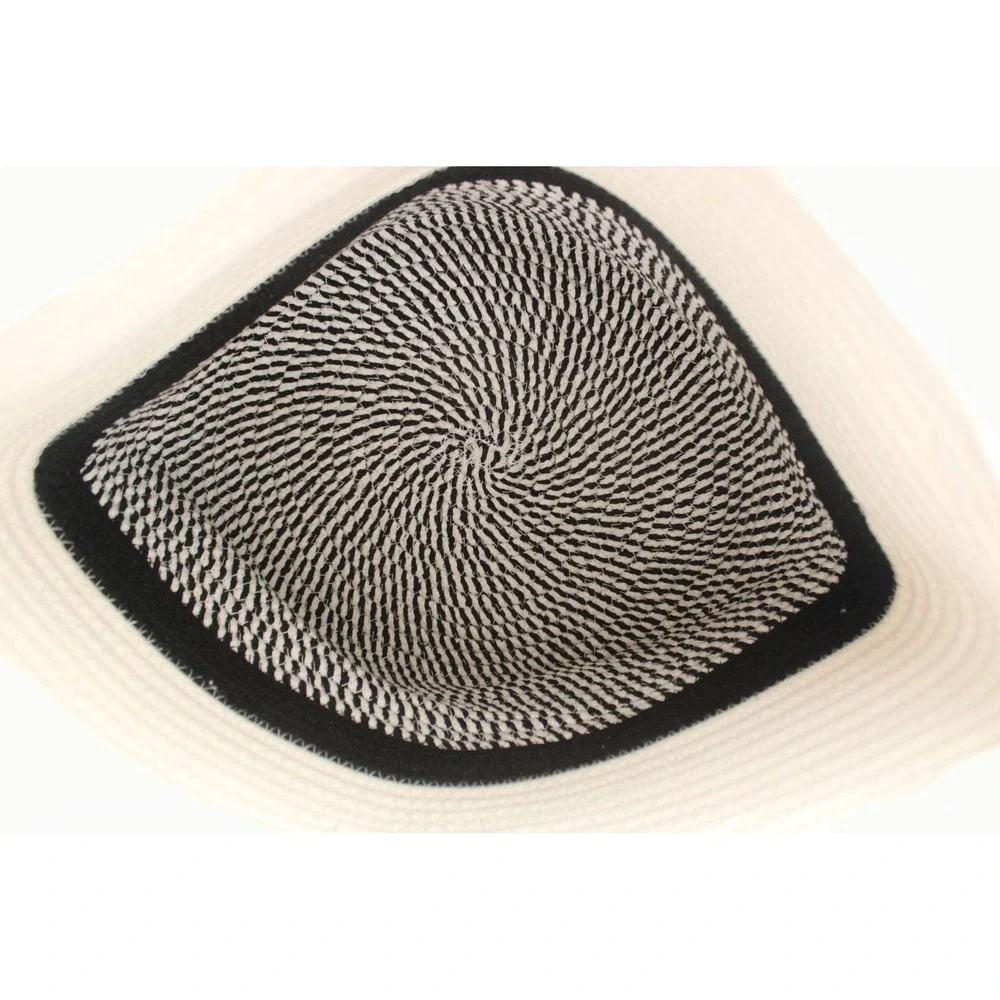 Woven Cotton Rope Storage Basket‎ Cream Black Color Block Square Bin 11x11x12